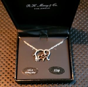 14K & STERLING SILVER ELEPHANT NECKLACE